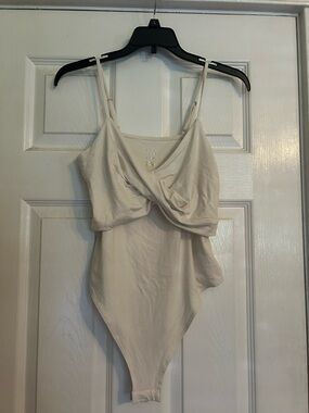 a new day Cream Twist-Front Bodysuit